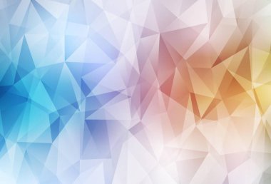 Açık mavi, sarı vektör düşük polyester arka plan. Origami stilinde gradyan ile yaratıcı geometrik illüstrasyon. Marka kitabınız için yeni şablon.