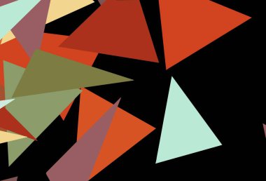 Karanlık çokrenkli vektör düzeni, çizgiler, üçgenler. Üçgenli soyut gradyan çizimi. Broşürler, broşürler için desen