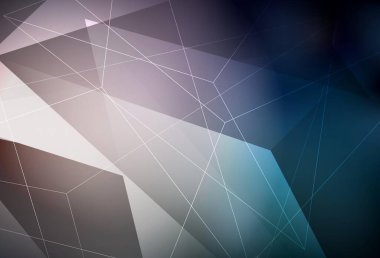 Koyu mavi, kırmızı vektör şablonu, kristaller, üçgenler. Üçgenli soyut gradyan çizimi. Duvar kağıtları için zarif tasarım.