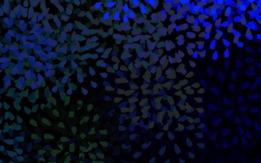 Kaotik şekilli koyu mavi vektör şablonu. Renkli rastgele şekillerle modern soyut illüstrasyon. Kartvizitiniz için modern tasarım.