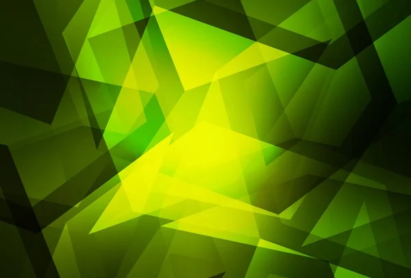Modelo Mosaico Triângulo Vetorial Verde Escuro Uma Ilustração Cor Completamente —  Vetores de Stock