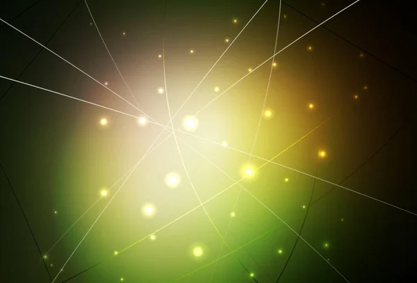 Dunkelgrüne Gelbe Vektortextur Mit Dreiecken Und Kreisen Illustration Mit Bunten — Stockvektor