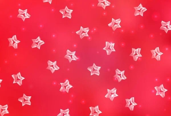 Textura Vetorial Vermelha Clara Com Belas Estrelas Ilustração Brilhante Decorativa — Vetor de Stock