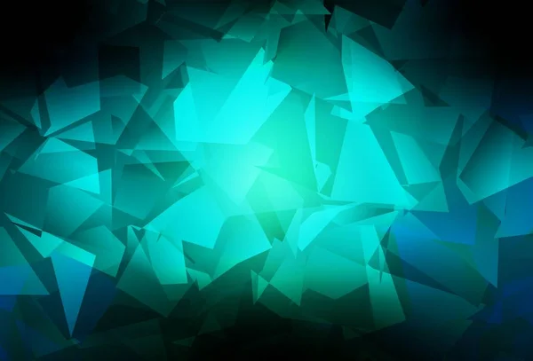 Dunkelblauer Grüner Vektor Polygon Abstrakter Hintergrund Leuchtende Polygonale Illustration Die — Stockvektor
