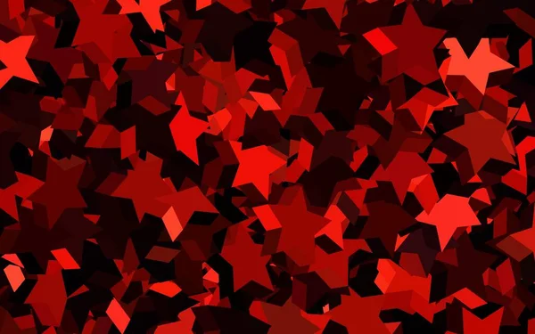 Темно Красный Вектор Маленькими Большими Звездами Звёзды Размытом Абстрактном Фоне — стоковый вектор