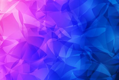 Açık pembe, mavi vektör eğimli üçgen desen. Çokgen şekilli bir örnek. Pankartın için tamamen yeni bir şablon.