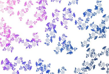 Açık pembe, rastgele şekilli mavi vektör deseni. Renkli rastgele şekillerle modern soyut illüstrasyon. Duvar kağıtları için zarif tasarım.