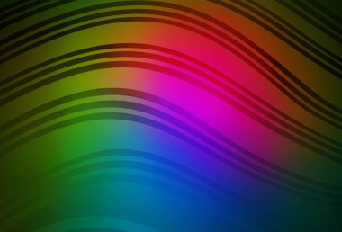 Koyu pembe, eğri çizgileri olan yeşil vektör arkaplan. Alnında çizgiler olan soyut bir çizim. Reklamınız için yepyeni tasarım..