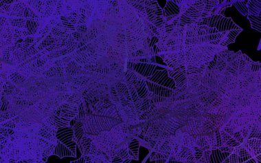 Koyu mor renkli, yaprakları olan zarif bir şablon. Yaprakları karalama tarzında renkli ve soyut çizimler. Tasarımınız için yeni şablon.