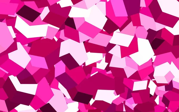 Textura Vetor Rosa Claro Com Hexágonos Coloridos Ilustração Com Conjunto — Vetor de Stock