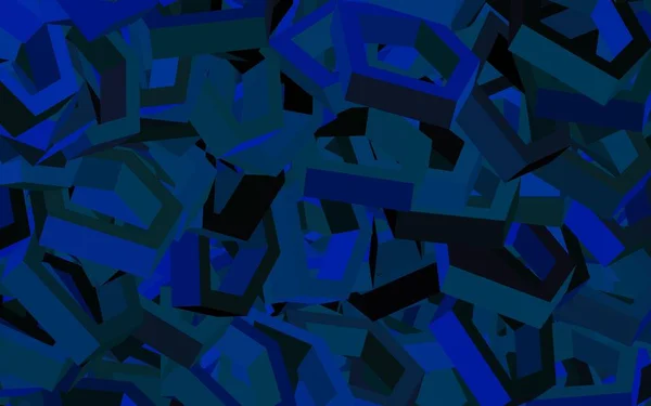Layout Vetorial Blue Escuro Com Formas Hexagonais Glitter Ilustração Abstrata — Vetor de Stock