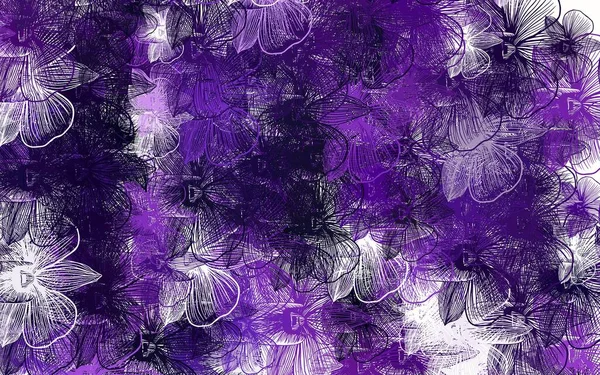Světle Fialový Vektor Přírodní Pozadí Květinami Elegantní Jasná Ilustrace Květinami — Stockový vektor