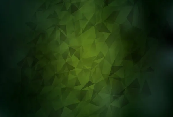 Plantilla Mosaico Triángulo Vector Verde Oscuro Elegante Ilustración Poligonal Brillante — Archivo Imágenes Vectoriales