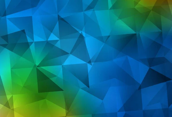 Lichtblauwe Groene Vectorgradiënt Driehoeken Textuur Creatieve Geometrische Illustratie Origami Stijl — Stockvector