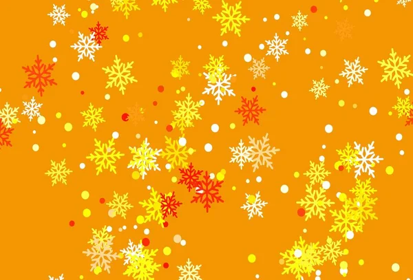 Vert Clair Motif Vectoriel Jaune Avec Flocons Neige Noël Illustration — Image vectorielle