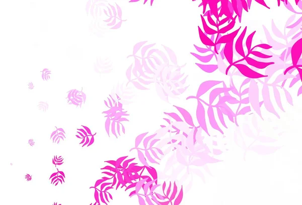 Açık pembe, yapraklı sarı vektör karalama deseni. Yapraklarla karalama tarzında renkli çizimler. Duvar kağıdı tasarımınız için yeni bir doku.