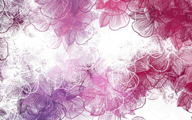 Açık Mor, çiçekli pembe vektör zarif arkaplan. Çiçeklerle bulanık şekilli yaratıcı çizimler. Markan için şık bir model..