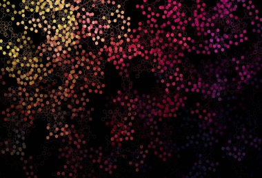 Koyu pembe, yapay zeka kavramına sahip sarı vektör dokusu. Yapay zeka bağlantılarıyla basit bir şekilde renkli tasarım. Zeka ve yenilik reklamları için şablon.