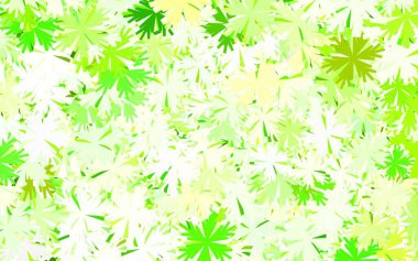 Açık yeşil, sarı vektör karalama dokusu ağaçlar, dallar. Renkli, soyut karalama çiçekleri olan bir resim. İş tasarımınız için yepyeni bir tarz.