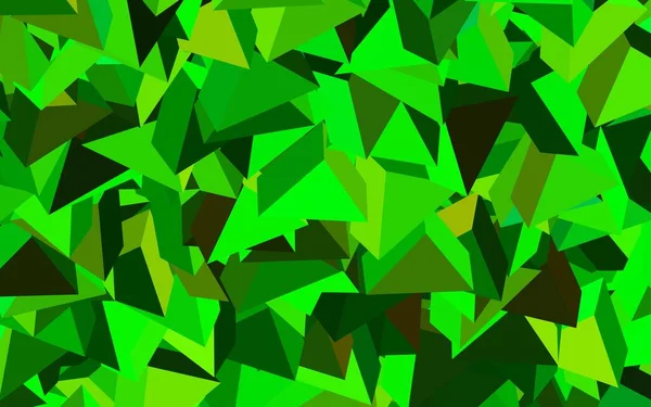 Tmavě Zelená Žlutá Vektorová Textura Trojúhelníkovém Stylu Trojúhelníky Abstraktním Pozadí — Stockový vektor