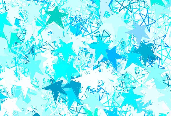 Hellgrüne Vektorvorlage Mit Himmelssternen Moderne Geometrische Abstrakte Illustration Mit Sternen — Stockvektor
