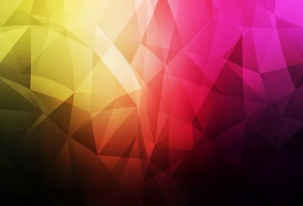 Rosa Oscuro Amarillo Vector Triángulo Fondo Mosaico Ilustración Abstracta Poligonal — Vector de stock