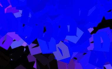 Koyu pembe, altıgenli mavi vektör arkaplan. Bulanık yüzeyde renkli altıgenlerin çizimi. İş ilanınız için tasarım.