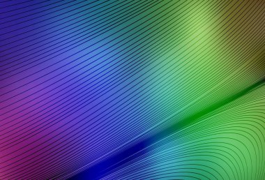 Çizgileri olan ışık çok renkli vektör arkaplanı. Eğri şekilli yepyeni renkli bir tasvir. Cep telefonu ekranları için arkaplan.