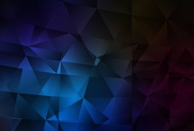 Koyu mavi vektör düşük polimerli doku. Üçgenli renkli soyut çizimler. İş tasarımınız için yepyeni bir tarz.