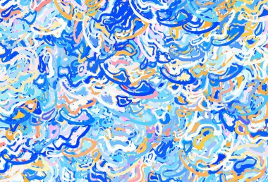 Açık mavi, kaotik şekilli kırmızı vektör şablonu. Modern tarzda değişen renkli kaotik formlar. Kartvizitiniz için modern tasarım.