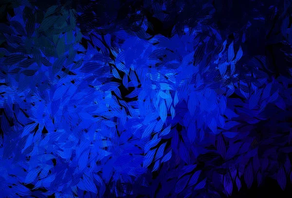 Dunkelrosa Blauer Vektor Doodle Hintergrund Mit Blättern Verschwommenes Dekoratives Design — Stockvektor