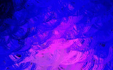 Koyu mor, eğri çizgileri olan pembe vektör arka plan. Eğimli çizgileri olan zarif parlak bir illüstrasyon. Reklamınız için yepyeni tasarım..