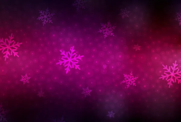 Sötét Rózsaszín Vektor Elrendezés Újévi Stílusban Illusztráció Lejtős Karácsonyi Labdákkal — Stock Vector