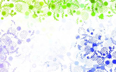 Açık pembe, çiçekli yeşil vektör karalama dokusu. Çiçekli soyut çizimler. İşiniz için yeni tasarım.