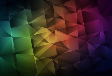 Koyu yeşil, üçgenli kırmızı vektör arka planı. Renkli üçgenli modern soyut illüstrasyon. Duvar kağıtları için zarif tasarım.