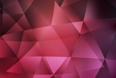 Açık pembe, kırmızı vektör eğimli üçgen desen. Üçgenlerden oluşan parlayan çokgen çizimler. Web siteniz için çokgen tasarım.