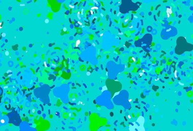 Açık mavi, kaotik şekilli yeşil vektör şablonu. Renkli rastgele şekillerle modern soyut illüstrasyon. İşiniz için en iyi akıllı tasarım.