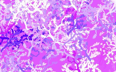 Açık Mor, pembe vektör zarif desenli yapraklı, dallı. Yaprakları ve dalları olan parlak renkli çizimler. Markan için şık bir model..