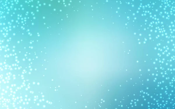 Ljusblå Grön Vektor Bakgrund Med Astronomiska Stjärnor Glitter Abstrakt Illustration — Stock vektor