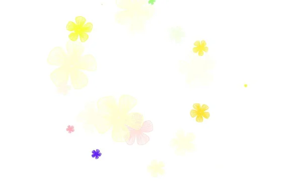 Легкий Багатобарвний Векторний Каракулітний Візерунок Квітами Doodle Ілюстрація Квітів Стилі — стоковий вектор