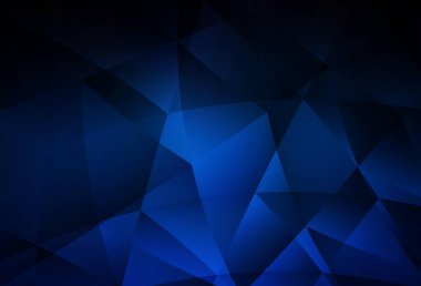 Koyu mavi vektör çokgen desen. Çokgen şekilli bir örnek. Broşürünüz için yepyeni bir tasarım..