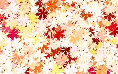 Açık Turuncu vektör şablonu ağaçlar ve dallarla çiziyor. Karalama tarzında çiçekli renkli bir çizim. İşiniz için en iyi tasarım..