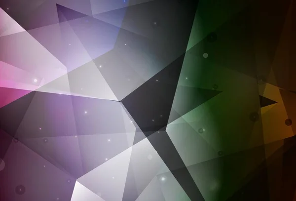 Темний Багатобарвний Векторний Макет Лініями Трикутниками Трикутники Абстрактному Тлі Барвистим — стоковий вектор
