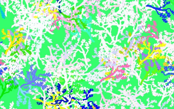 Разноцветные Векторные Каракули Листьями Ветвями Красочная Иллюстрация Стиле Каракулей Листьями — стоковый вектор