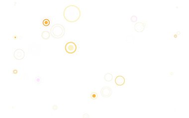 Açık Pembe, daireli sarı vektör şablonu. Renkli su damlaları olan modern soyut çizimler. Güzel web siteleri için desen.