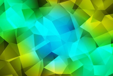 Açık mavi, sarı vektör soyut çokgen desen. Origami stilinde gradyan ile yaratıcı geometrik illüstrasyon. Cep telefonunun arka planının şablonu.