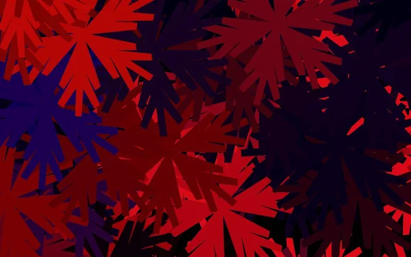 Azul Oscuro Vector Rojo Fondo Elegante Con Flores Ilustración Colores — Vector de stock