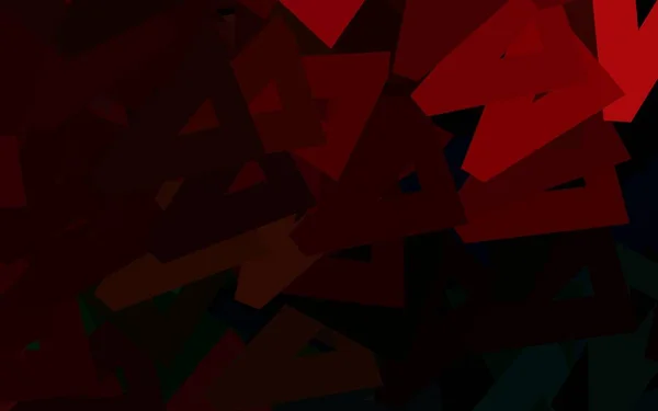 ダークグリーン 赤いベクトルのレイアウト 三角形 三角形の抽象的なスタイルで装飾的なデザイン 名刺のモダンなデザイン — ストックベクタ