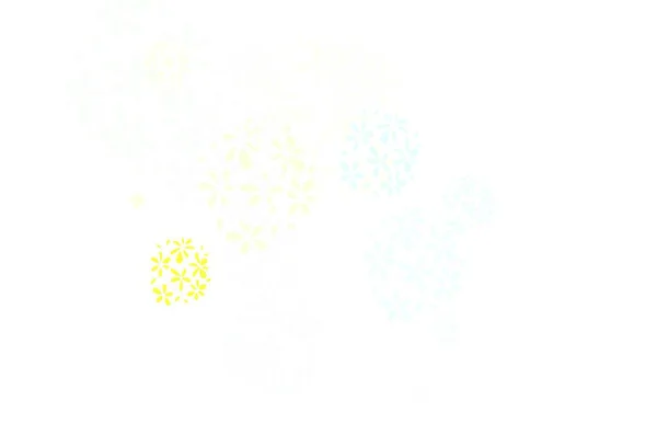 Синий Желтый Векторный Естественный Фон Листьями Красочная Абстрактная Иллюстрация Листьями — стоковый вектор