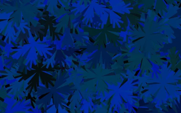 Темно Синий Векторный Узор Цветами Абстрактная Иллюстрация Цветами Стиле Каракулей — стоковый вектор
